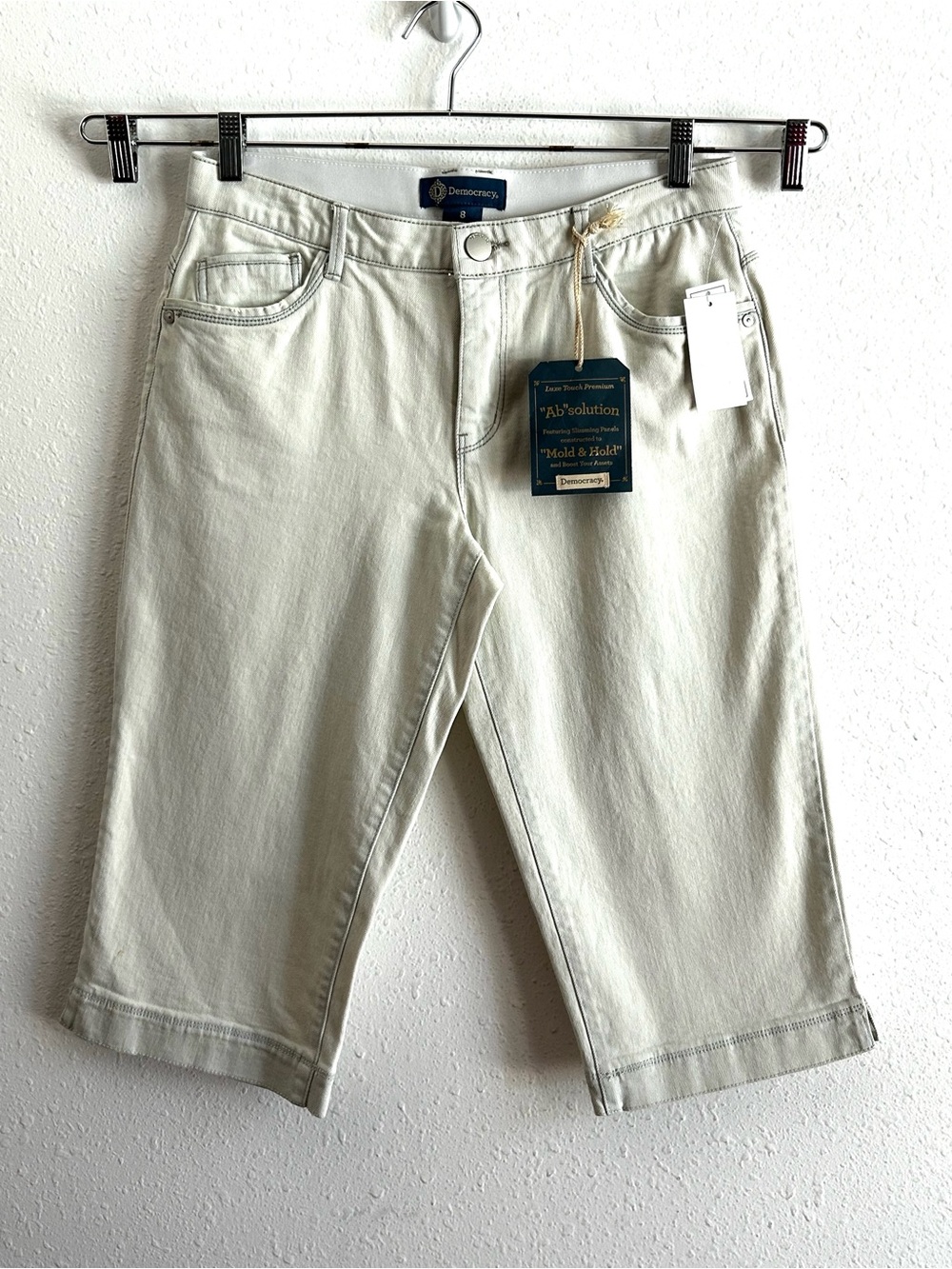 Democracy "Ab" Solution Jeans Women's Size 8 Bleached Blue Denim Stretch